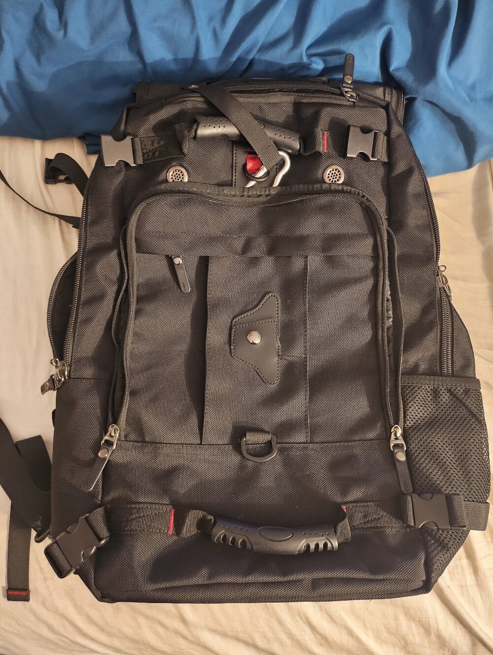 KAKA Travel Backpack, Carry On Flip to Duffel Bag EUC Black